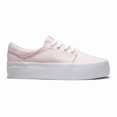 DC Trase Flatform Women's White/Pink Sneakers Australia Online IPF-716